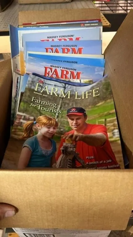 Box of Massey Ferguson farm life Magazines