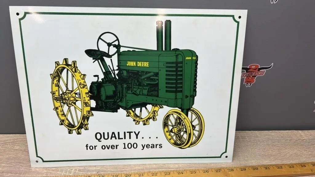 John Deere Decorative Tin Sign, 12" x 16"