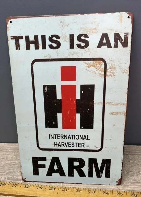 Decorative International Harvester Tin Sign 8" x