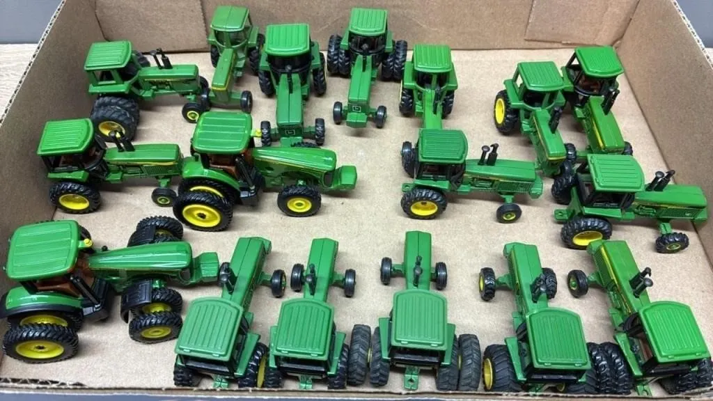 Tray of Asst. 1:64 John Deere Tractors.