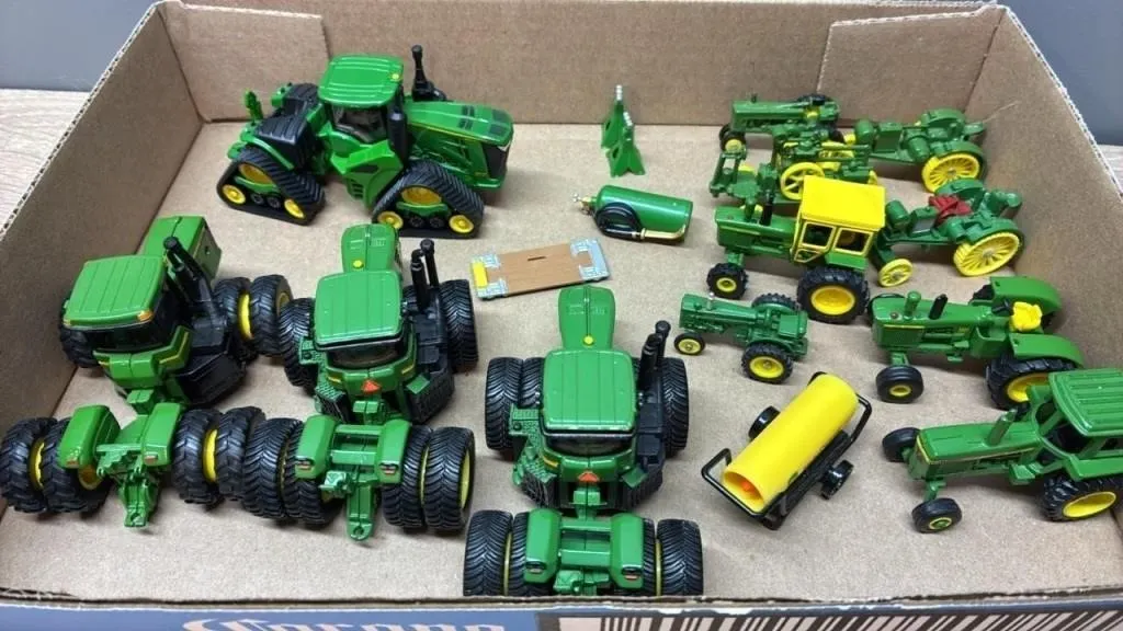 Tray of Asst. 1:64 John Deere Tractors & Other