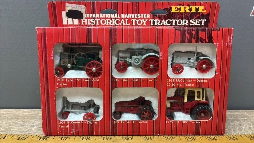 ERTL IH Historical Toy Tractor Set.
