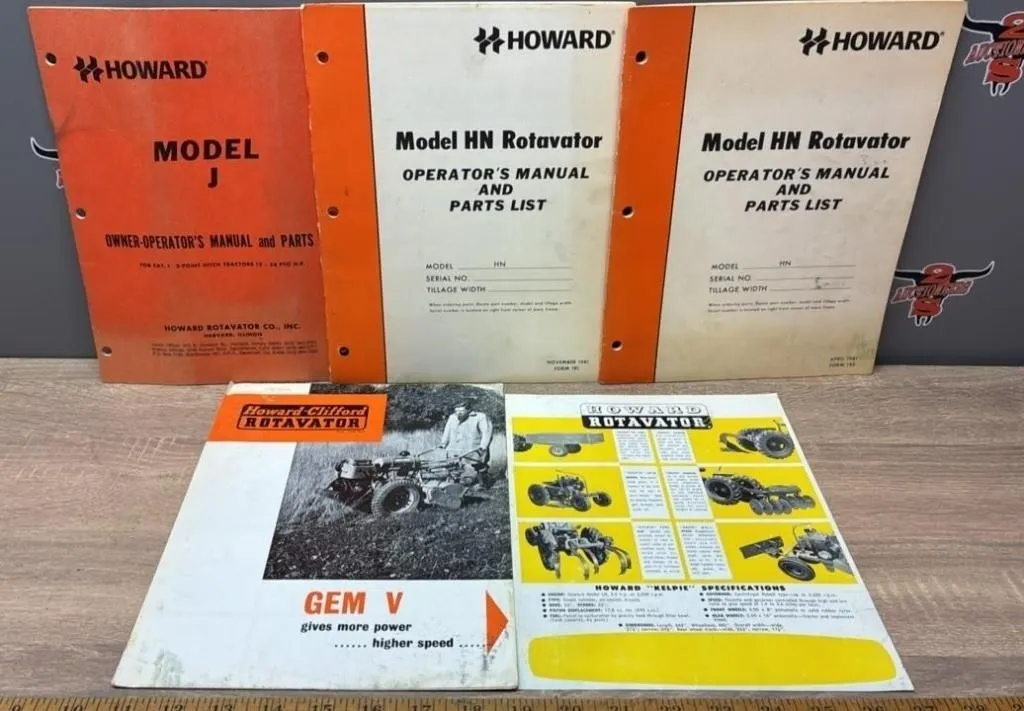 Howard Equipment Manuals & Leaflets. *PR