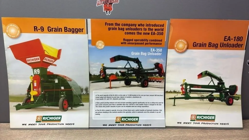 3 Richiger Grain Bagger/Unloader Pamphlets. *PR