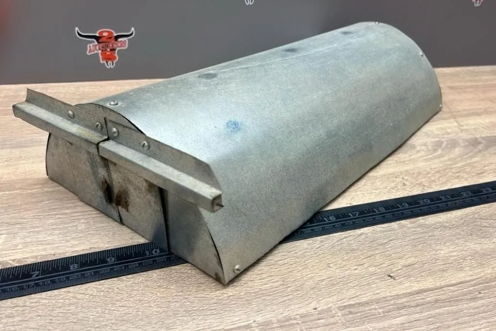 Handcrafted Galvanized Steel Quonset. 9"W x 18"L.