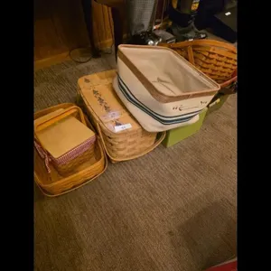 Home Decor Woven Baskets Set - Blue Red