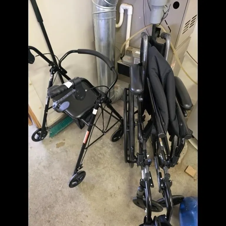 Black Mobility Walker Foldable Wheelchair - Used