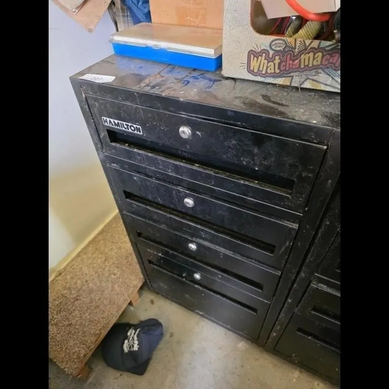 Hamilton Black Metal Tool Chest Cabinet
