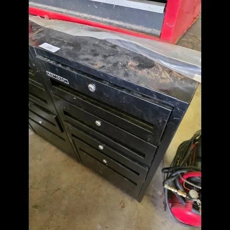 Hamilton Black Metal Tool Chest Cabinet - Used