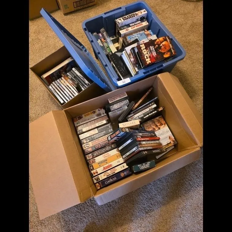 Large Lot of VHS and DVD Movies
