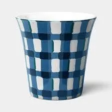 Threshold Ceramic Decorative Planter Blue Plaid