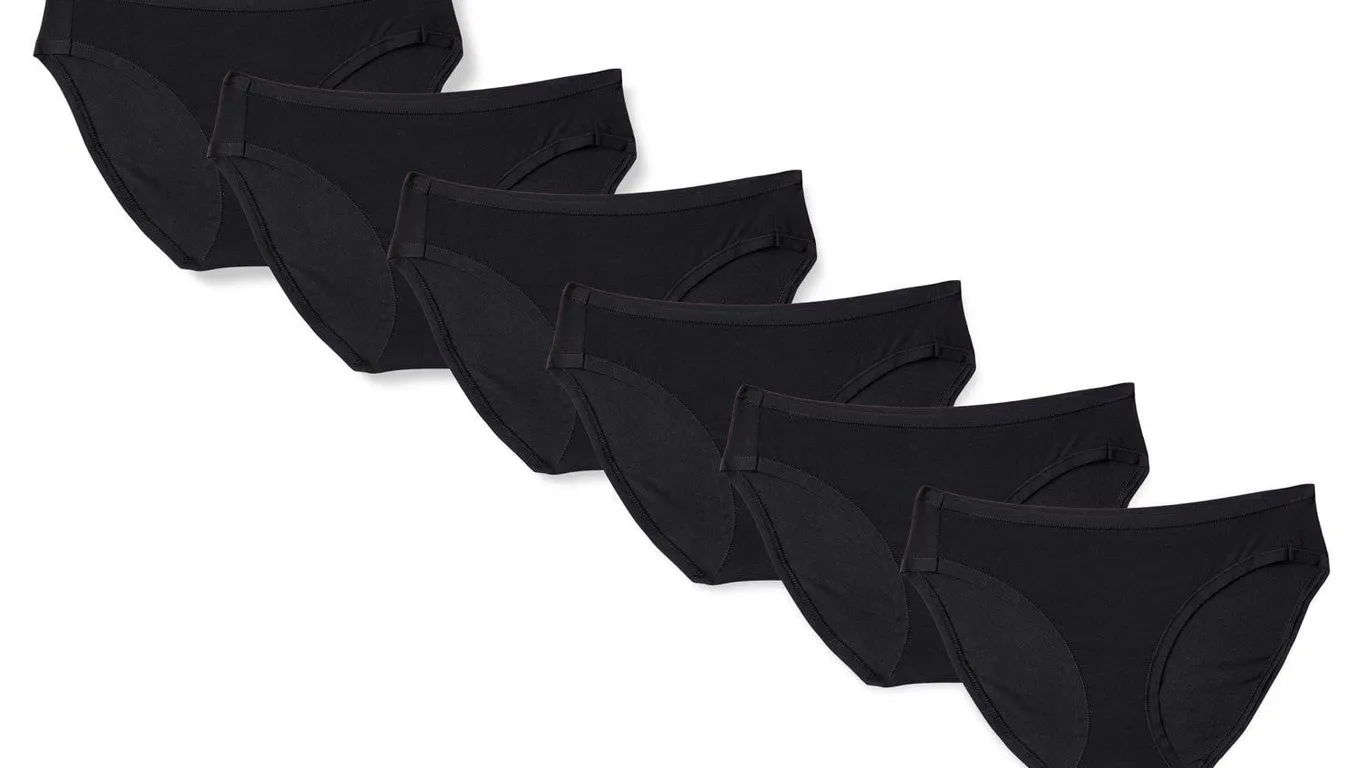 Amazon Essentials Bikini Panty 3X 6-Pack Black