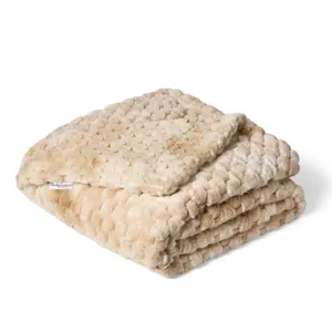 Minky Couture Belgian Waffle Blanket Caramel Adult