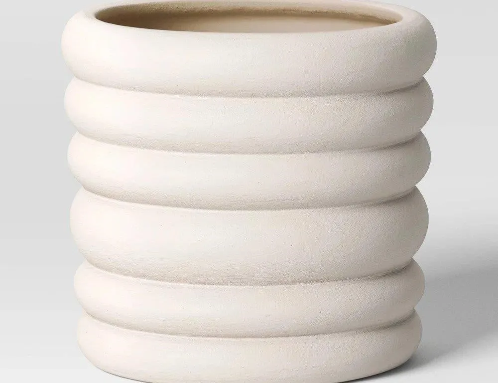 Threshold Banded Stoneware Planter Pot 8.125