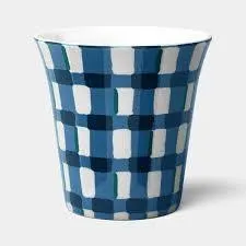 Threshold Ceramic Decorative Planter Blue Plaid