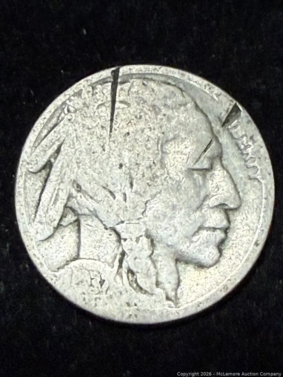 1937 Buffalo Nickel partially obscured date