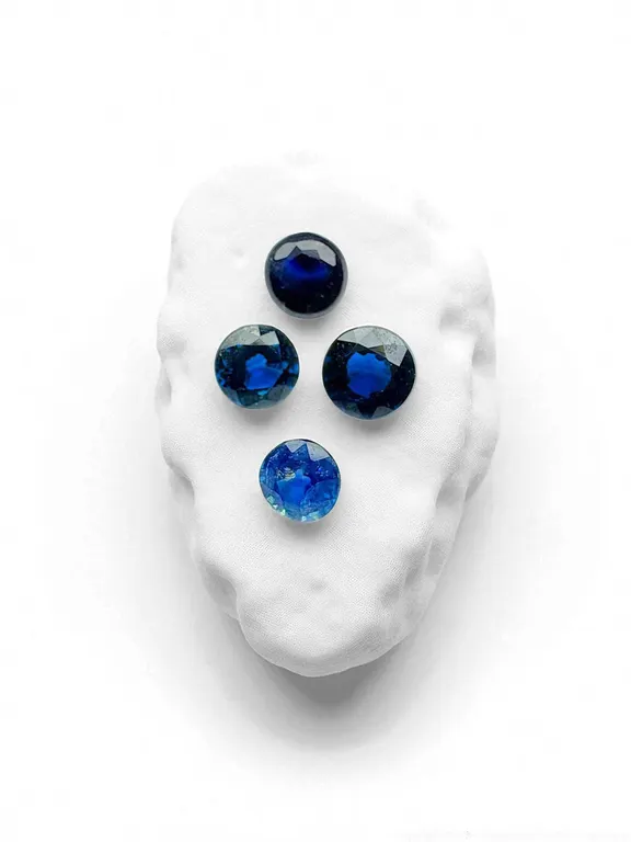 1.25ctw Round Cut Blue Sapphire Lot of 4