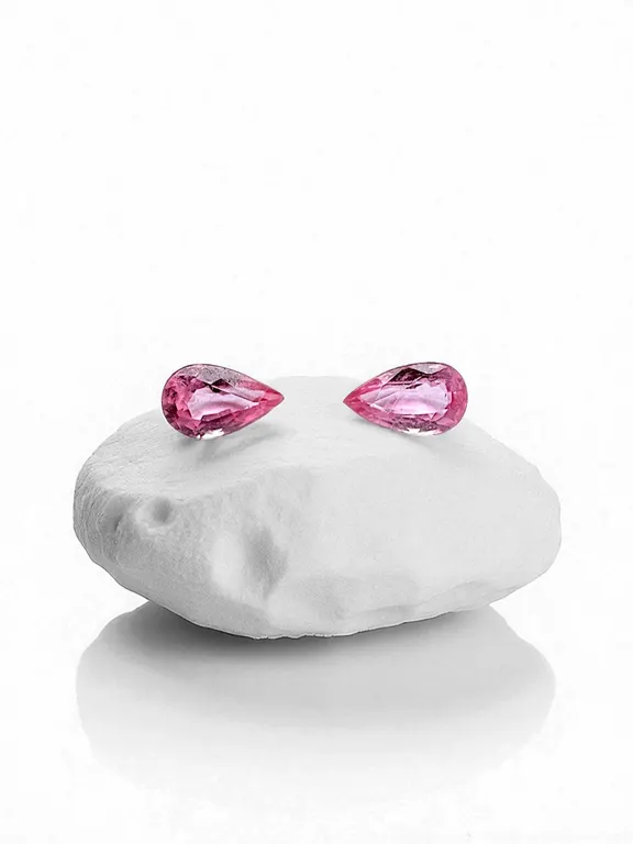 .40 ctw Pear Cut Pink Sapphire Matching Pair