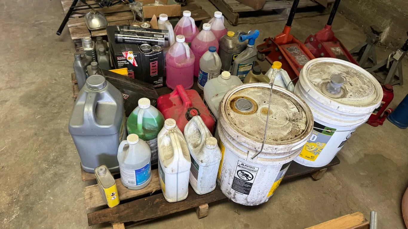 Assorted oil, chemical & grease