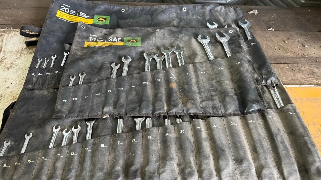 3) Assorted John Deere combination wrench sets (missing some wrenches)