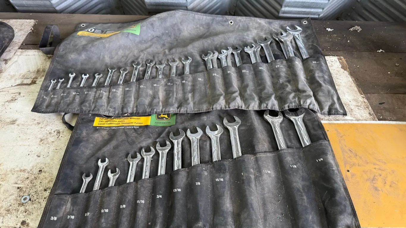 2) Assorted John Deere combination wrench sets (missing some wrenches)