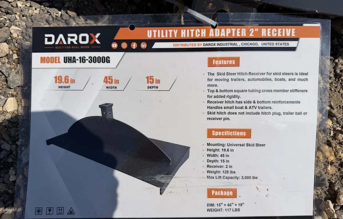 Darox UHA-16-3000G Skid Steer Hitch Adapter
UNRESERVED
