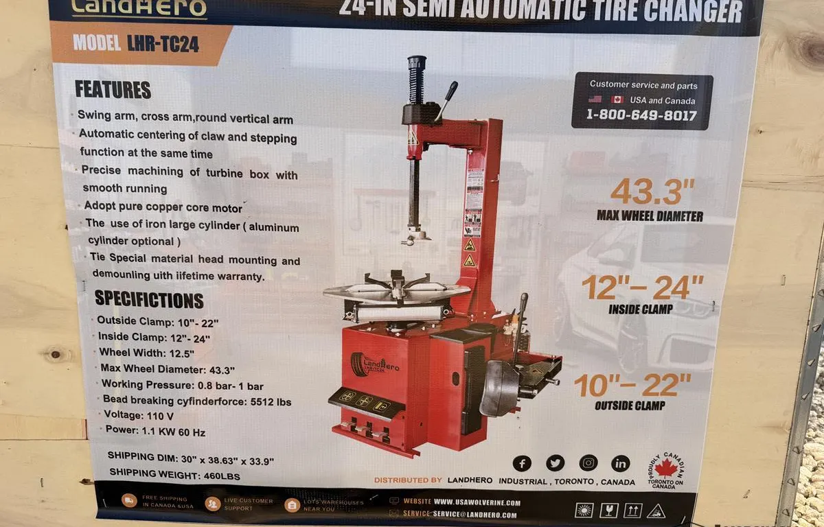 LandHero LHR-TC24 Semi-Automatic Tire Changer
UNRESERVED