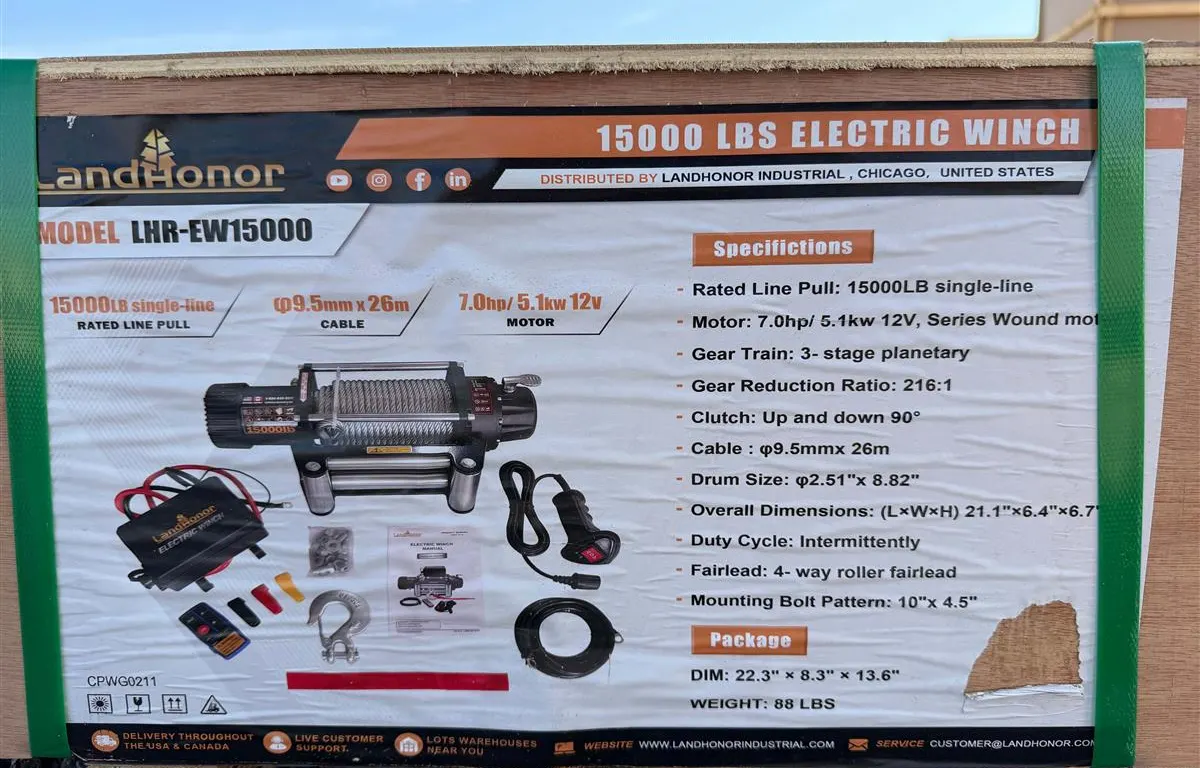 LandHonor LHR-EW15000 Electric Winch
UNRESERVED