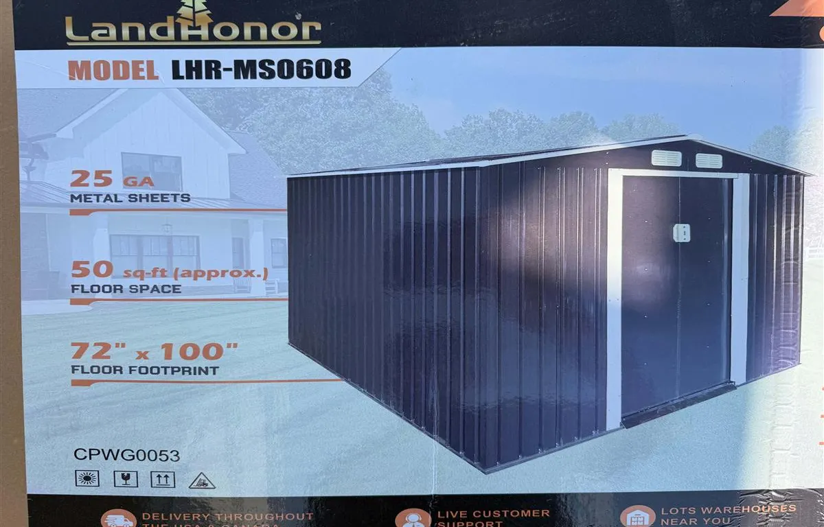 Landhonor LHR-MS0608 Galvanized Metal Shed
UNRESERVED