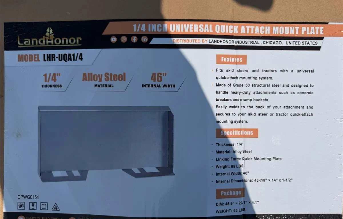 Landhonor LHR-UQA1/4 Quick Attach Mount Plate
UNRESERVED