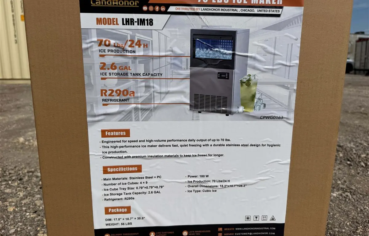 LandHonor LHR-IM18 70 lb Ice Maker
UNRESERVED
