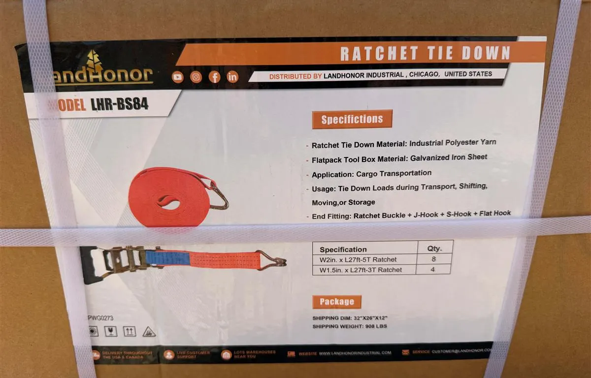 LandHonor LHR-BS84 Ratchet Tie Down Set
UNRESERVED