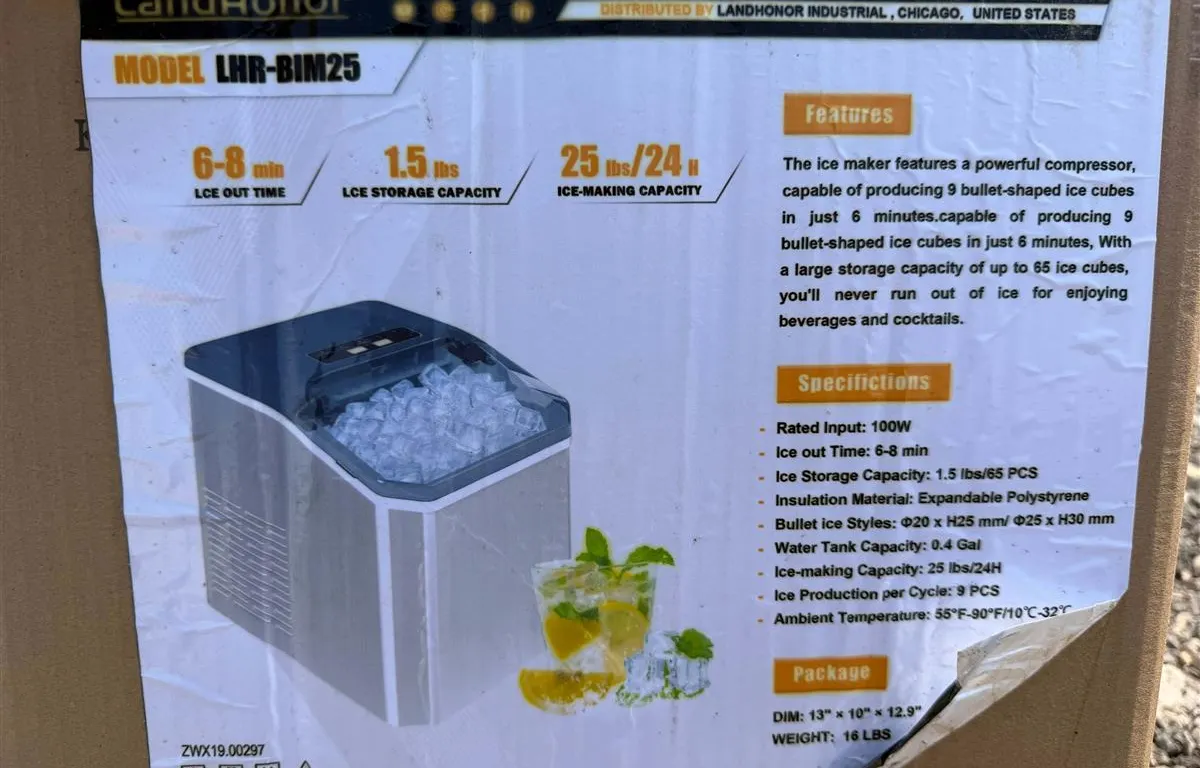 LandHonor LHR-BIM25 Bullet Ice Maker
UNRESERVED