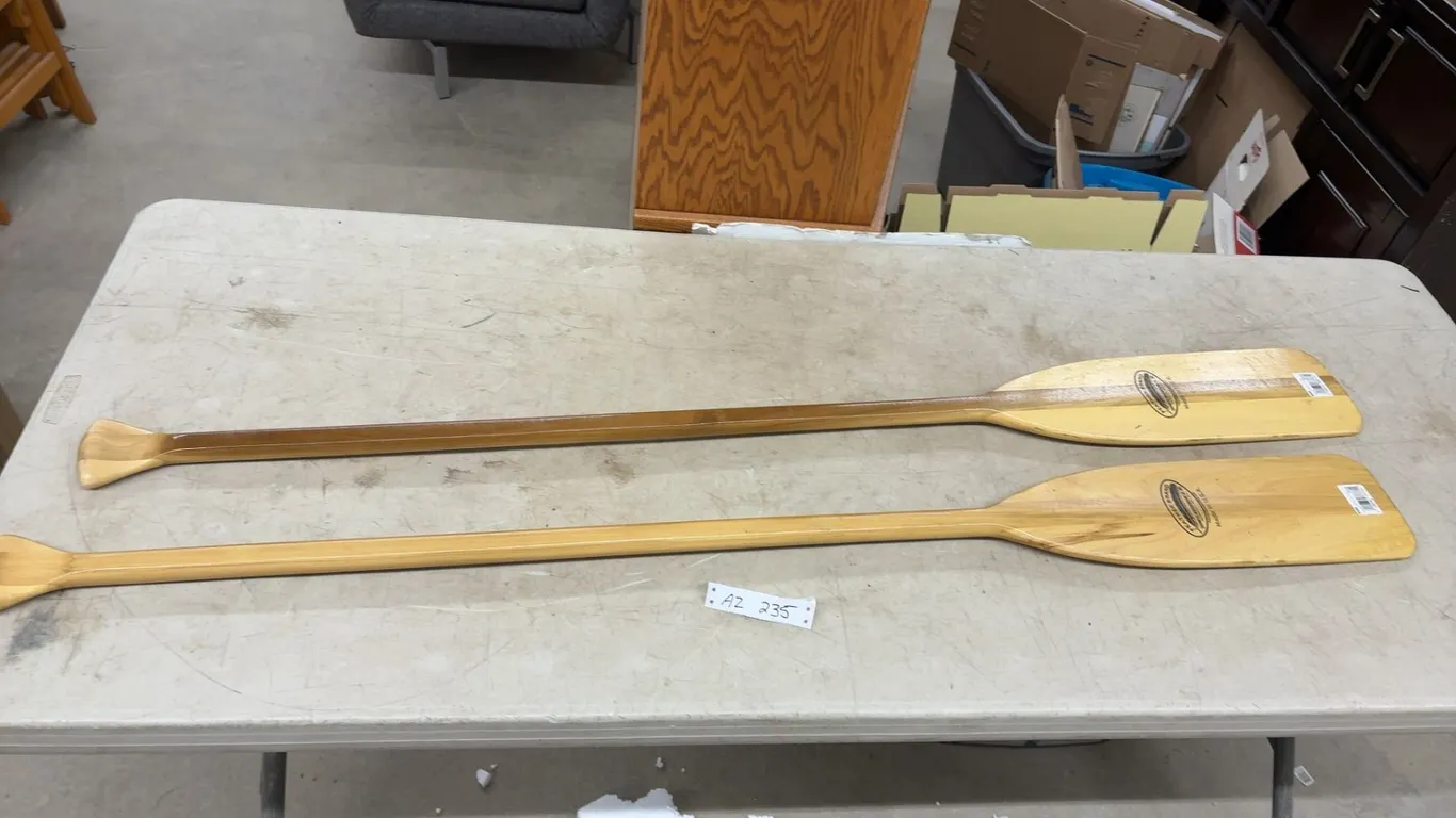 Pair of Feather Brand R50 Wooden Canoe Paddles