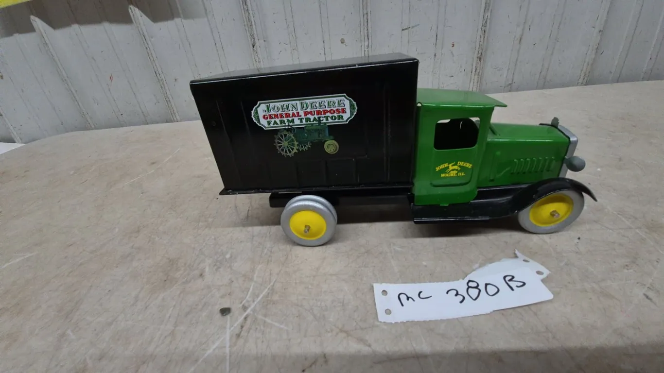 John Deere General Purpose Farm Tractor Pressed Steel Promotional Delivery Toy Truck, 11”