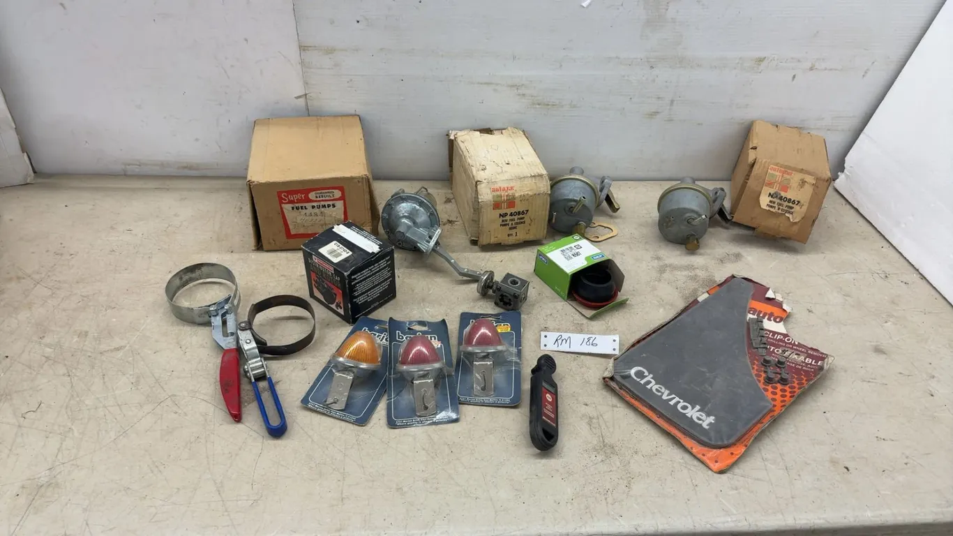 Autopar NP 40867 New Fuel Pumps, Barjan Lights, Chevrolet Mud Flap, Oil Filter Wrench