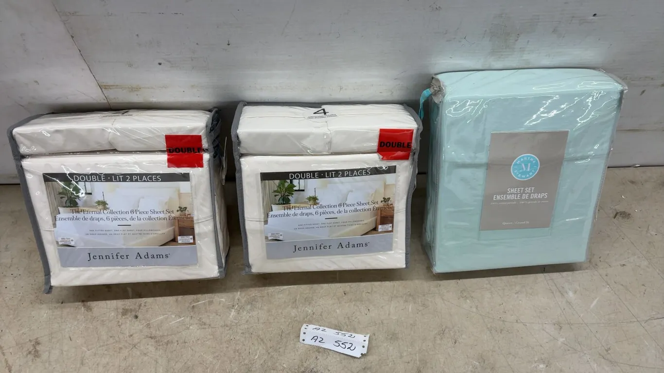New: Jennifer Adams Eternal Collection Two Sets 6-Piece Double Sheet Sets and Martha Stewart Queen