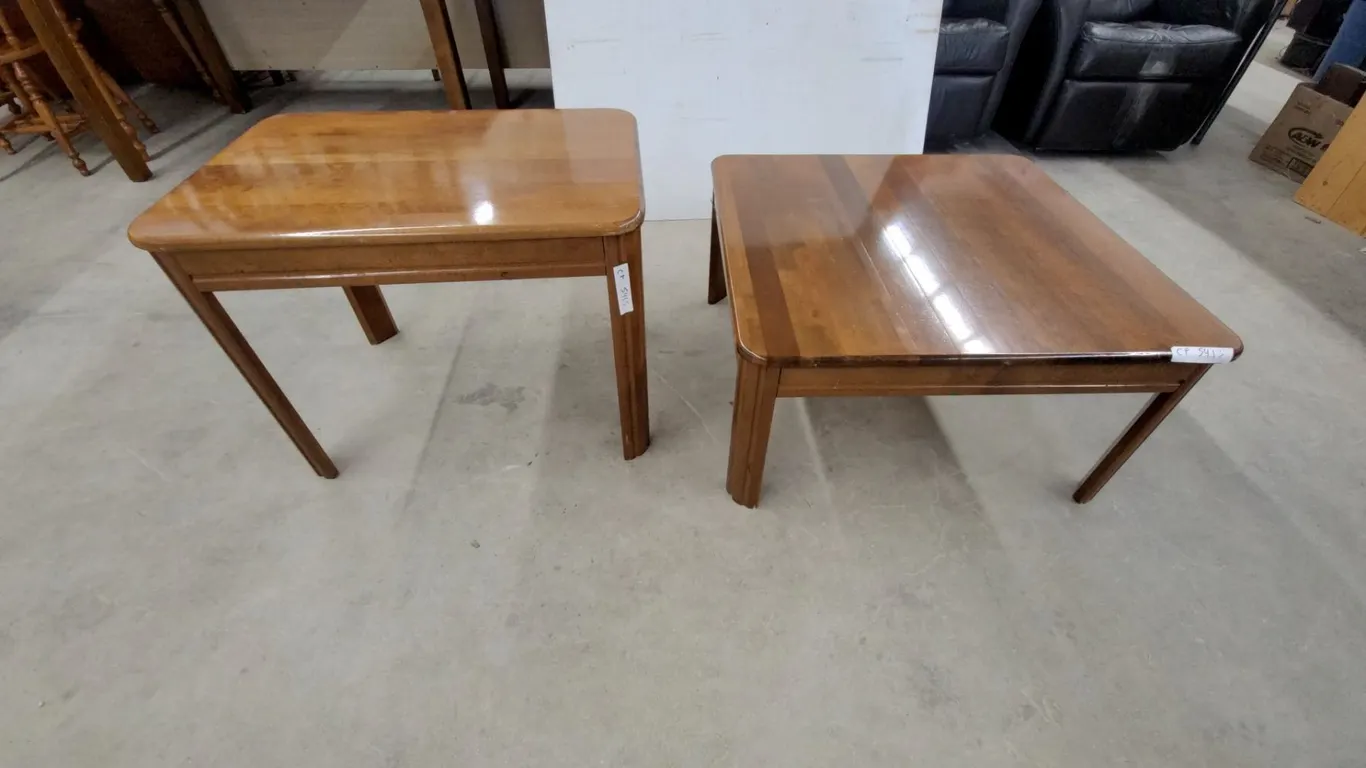 Two Wood End Tables