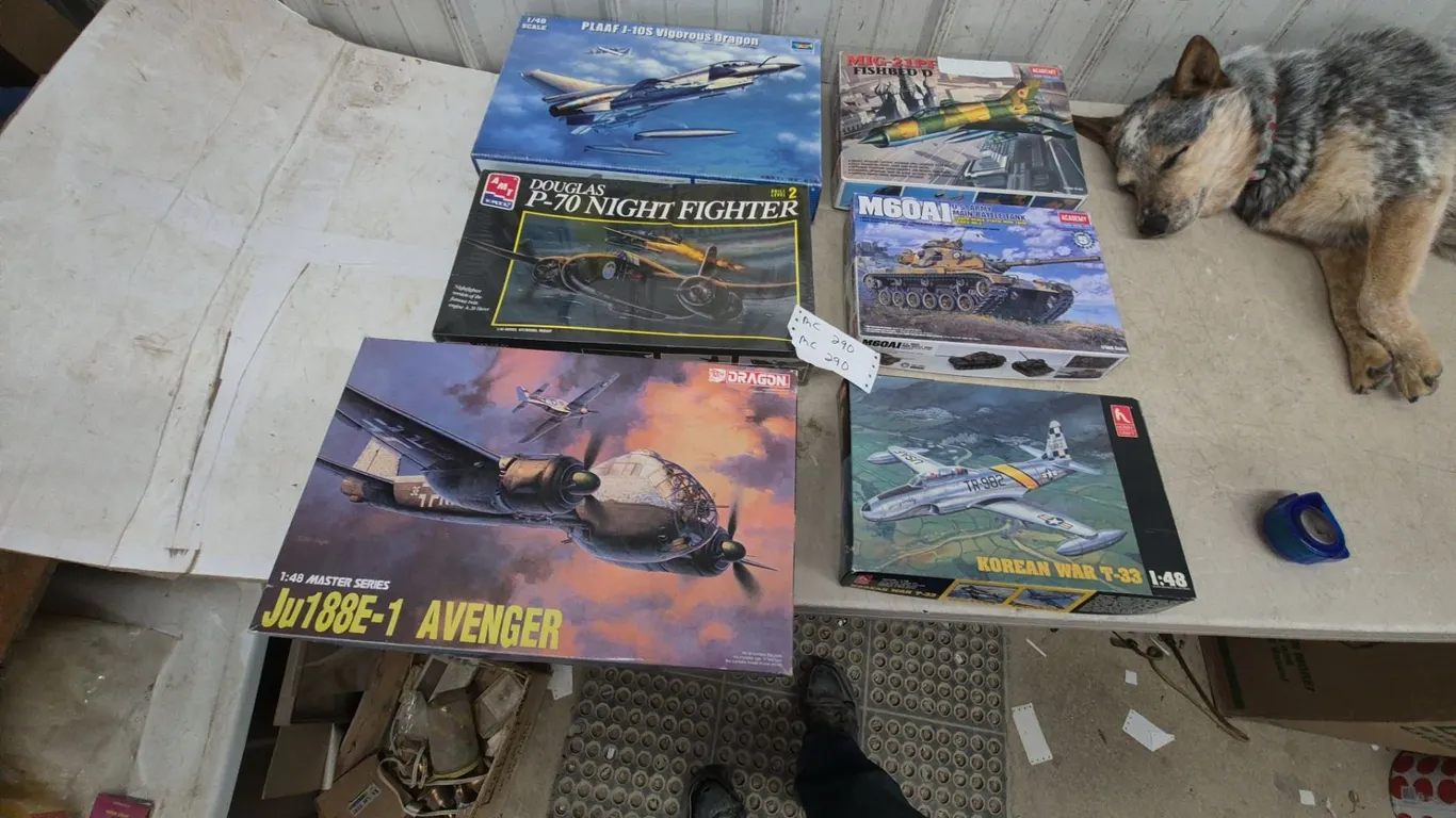 Lot of 6 Model Kits: PLAFF J-10S Vigorous Dragon, Douglas P-70 Night Fighter, Ju188E-1 Avenger