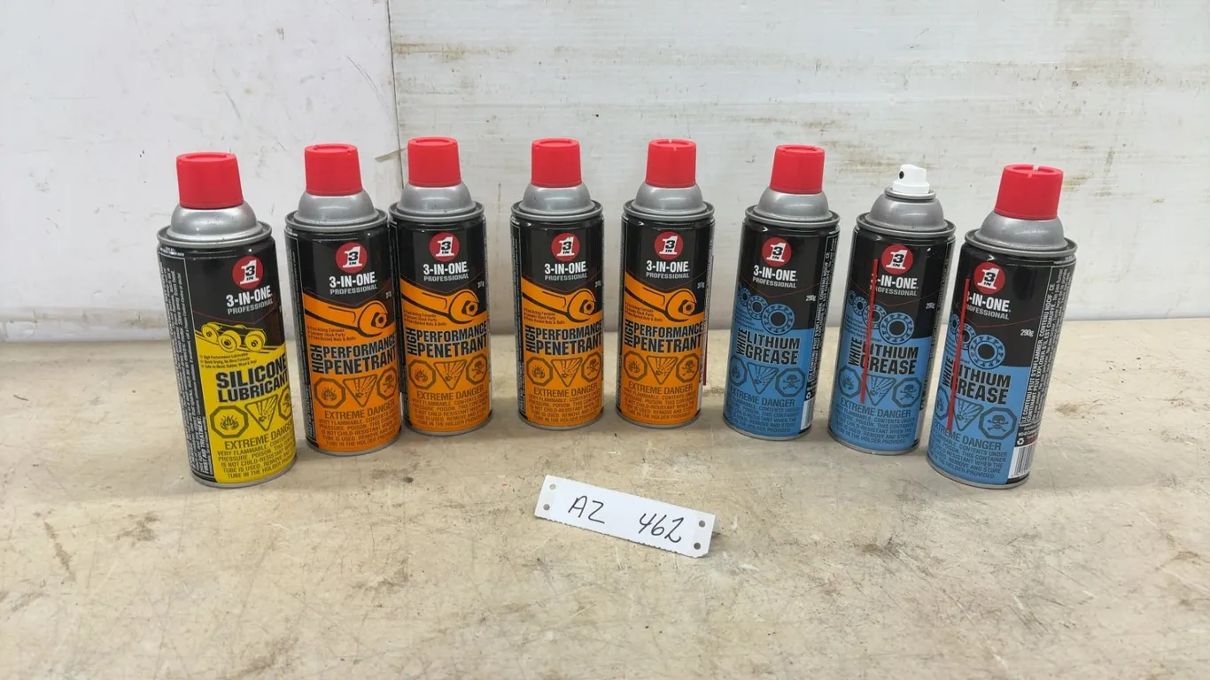 New 3-IN-ONE Professional Lubricants, Silicone, High Performance Penetrant, White Lithium Grease