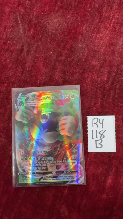 Pokémon Rillaboom VMAX 018/192 Rebel Clash Holographic Trading Card