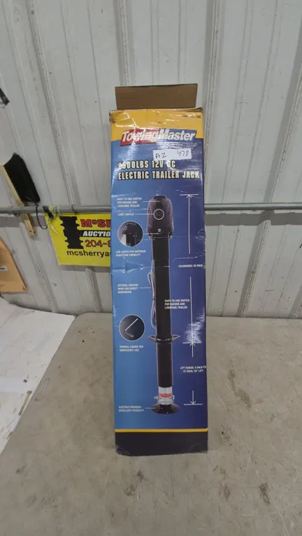 TowingMaster 2500lbs 12V DC Electric Trailer Jack, 20” Clearance, 9” to 27” Lift Range