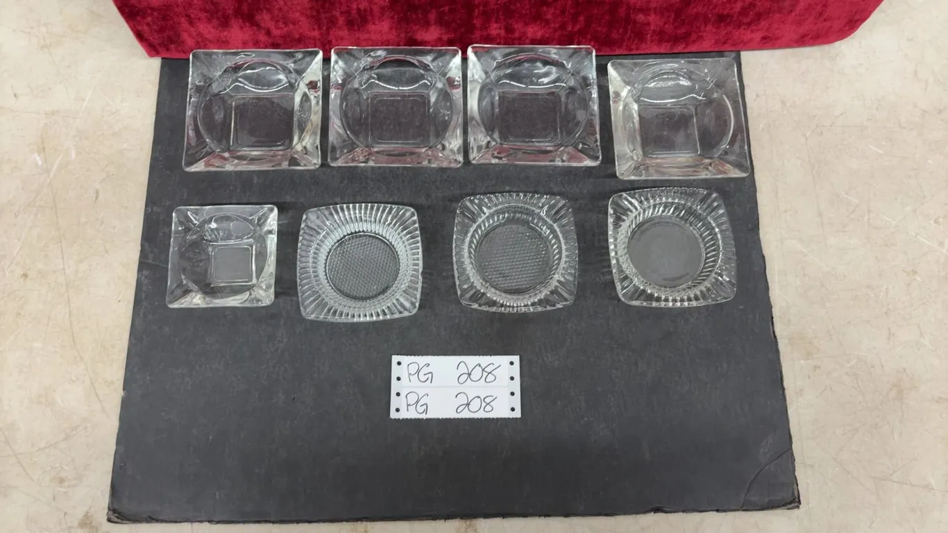 Lot of 8 Clear Glass Ashtrays