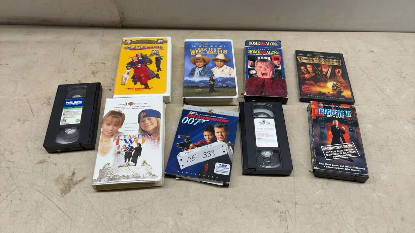 VHS / DVD’s Tapes, Home Alone, Madeline, It Takes Two, 007 and Pirates