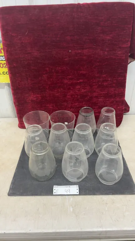 Vintage Clear Glass Lantern Globes and Jars, Made in Canada, Set of 11
