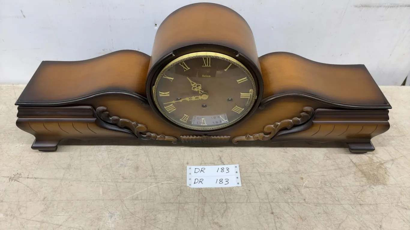 Telep Mantel Clock with Roman Numerals and Chime Mechanism