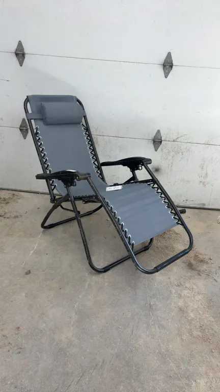 Gray Foldable Zero Gravity Reclining Chair with Adjustable Headrest and Armrest Locks