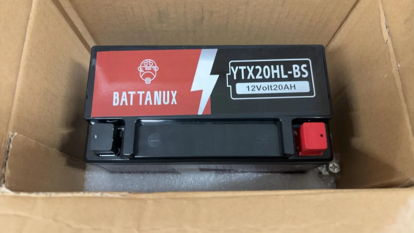 New BATTANUX YTX20HL-BS 12Volt 20AH Nonspillable Motorcycle Battery in Original Box