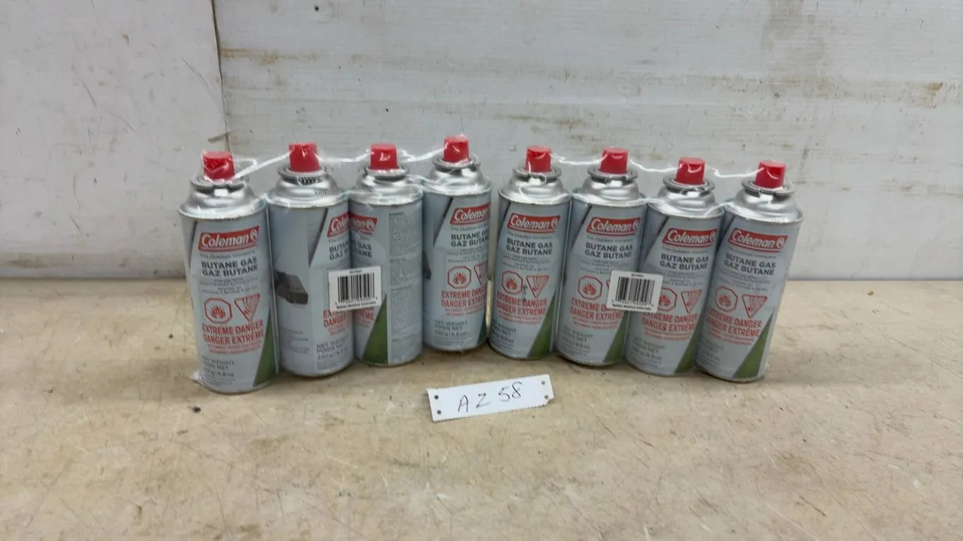 Coleman Butane Gas Canisters for Single Burner Stove, 250g/8.8oz, Pack of 8, Factory Sealed