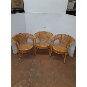 * (3) Wicker Stackable Tub Chairs - 27" High - Cannot Ship